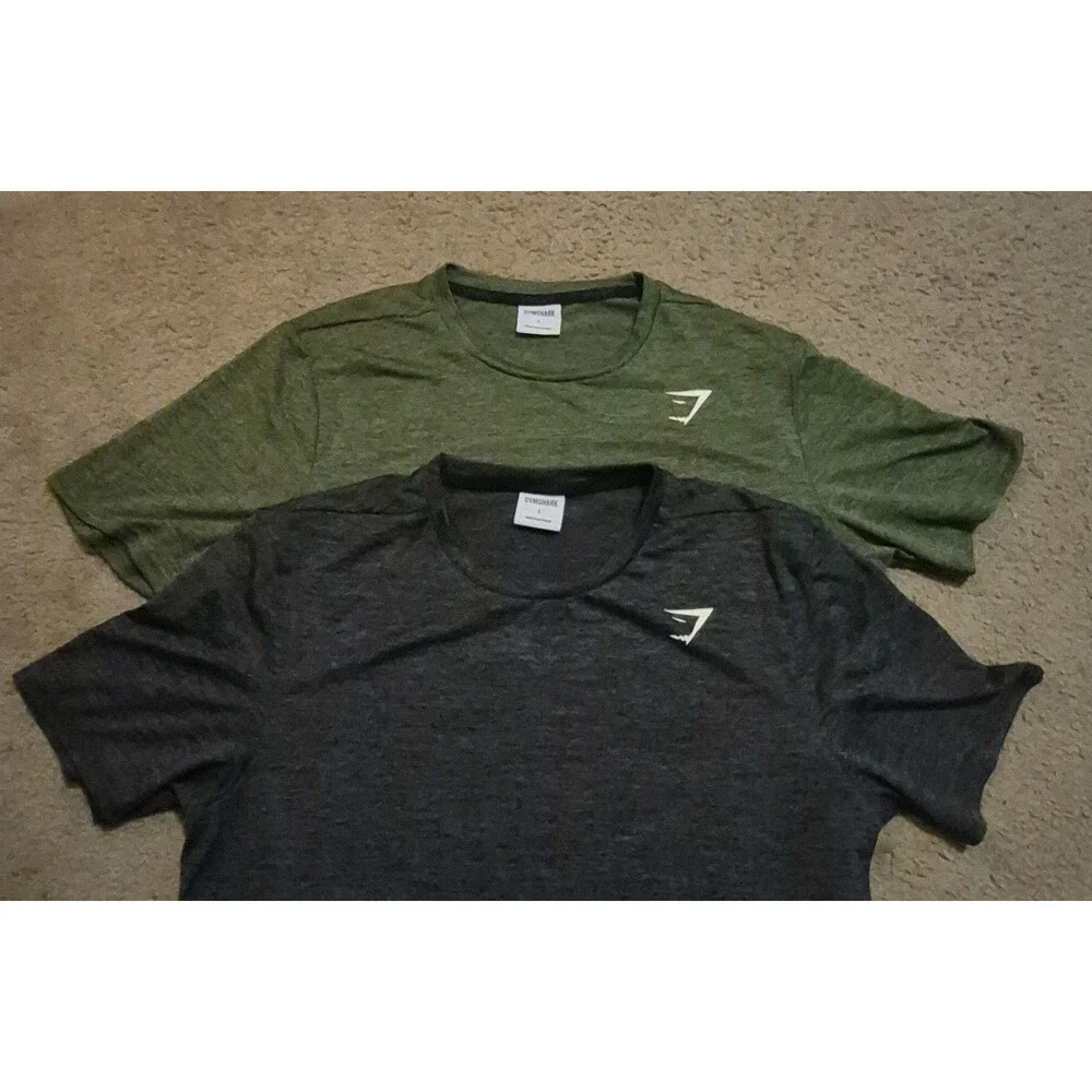 Lot of 2~ GYMSHARK Short Sleeved Performance Athletic T-Shirts Men's Large
